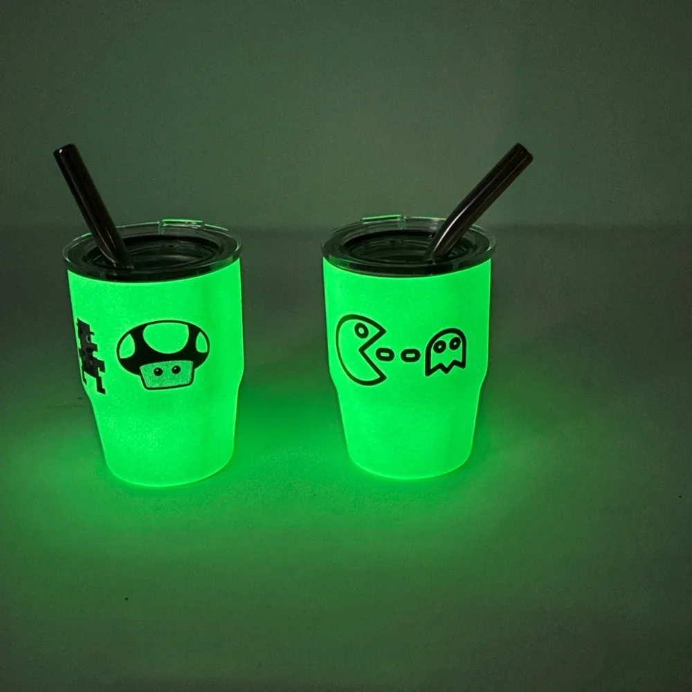 Glow-in-the-Dark Party Cups with Straws